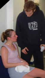 Selina Sinclair gets advice from Jaymie Haycocks ...